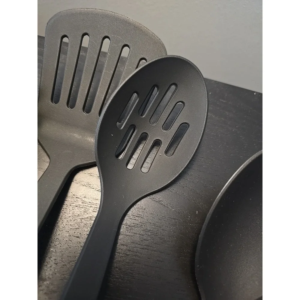 5 PC Set PRESTIGE NYLON PLASTIC UTENSILS SPATULA SLOTTED  SPAGHETTI SPOONS Solid